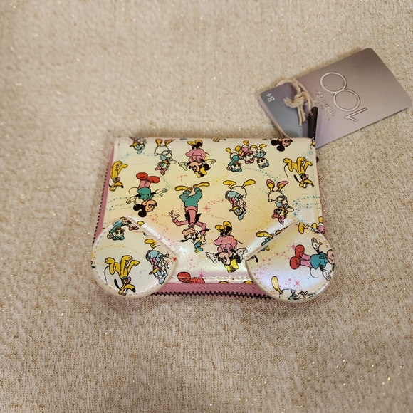 Loungefly Disney 100th AOP Mickey & Friends Iridescent Zip Around Wallet NEW - Picture 7 of 12